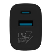Зарядное устройство TESLA T220 25Вт чёрное (USB-A, USB-C)