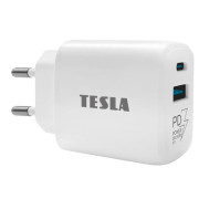 Зарядное устройство TESLA T220 25Вт белое (USB-A, USB-C)