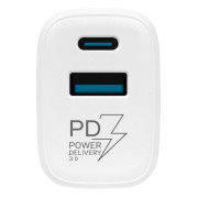 Зарядное устройство TESLA T220 25Вт белое (USB-A, USB-C)