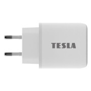 Зарядное устройство TESLA T220 25Вт белое (USB-A, USB-C)