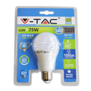 Светодиодная лампа - 12W E27 A60 термопластик 2700K в блистере V-TAC