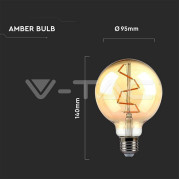 Светодиодная лампа 4Вт E27 G95 2200K V-TAC