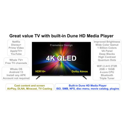 LED-телевизор Dune HD Q43R1 (43-дюймовый QLED-телевизор) LED-телевизор Dune HD Q43R1 (43-дюймовый QLED-телевизор)