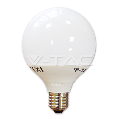 LED lemputė 10W G95 E27 termoplastikas 2700K V-TAC