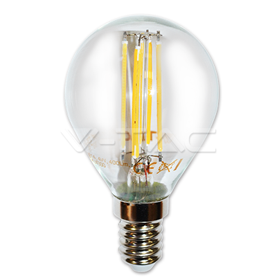 LED lemputė - 4W filamentas E14 P45 2700K reguliuojama V-TAC