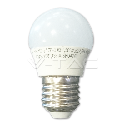 LED lemputė 6W E27 G45 2700K V-TAC