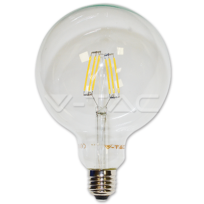 LED lemputė 6W su filamentu E27 A60 4500K V-TAC