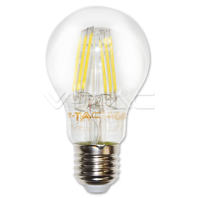 LED lemputė 6W su filamentu E27 A60 4500K V-TAC