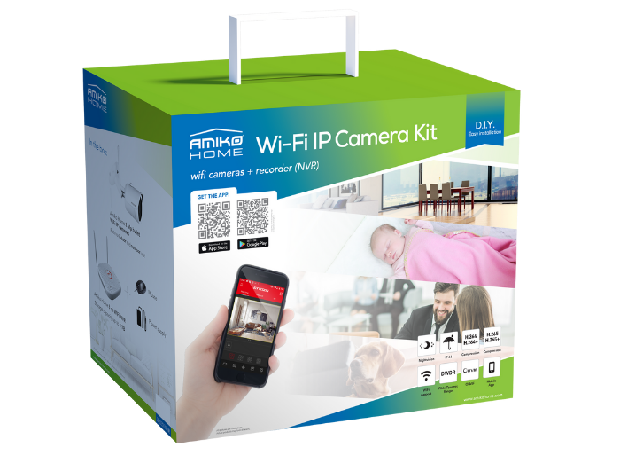 IP vaizdo stebėjimo rinkinys Amiko WiFi 2950